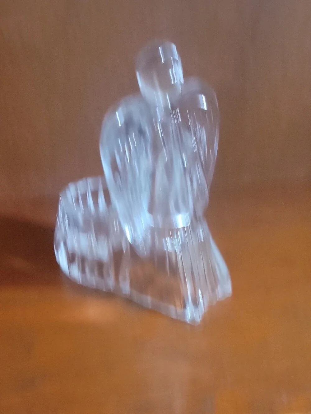 Vtg. Heavy Clear DePlomb Crystal Angel Votive Tealight Candle Holder- USA